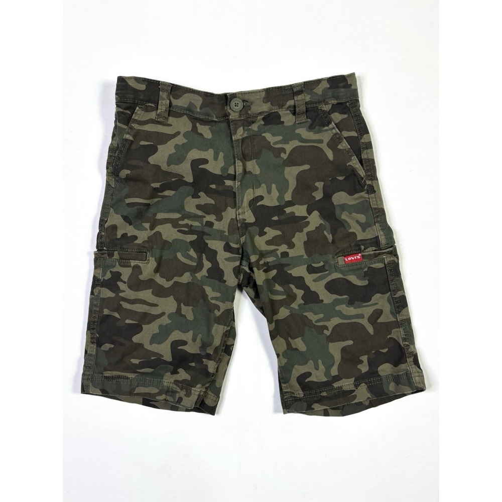 Levi's Camo Cargo Shorts Boys 16 Reg Green Camouflage Adjustable Waist